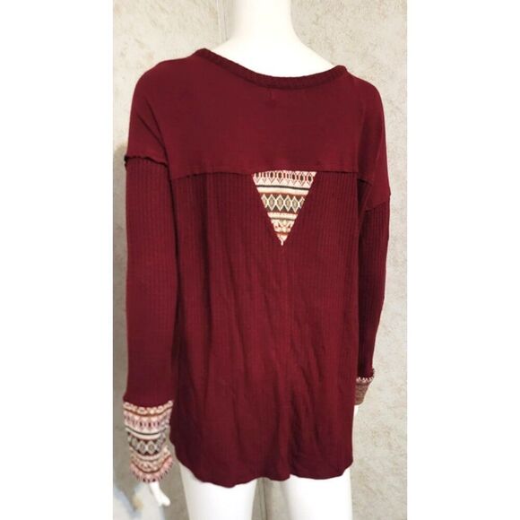NWT - Paper Crane by Anthropologie Thermal Top with Sweater Cuff - Size S - Picture 4 of 13